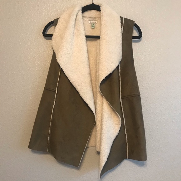 Susina Jackets & Blazers - Susina Faux Suede/Shearling Vest Olive